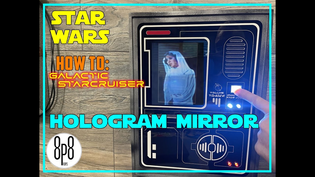 DIY: Star Wars Galactic Starcruiser Panel with Hologram Mirror #disney #starwars #diy  #mirror