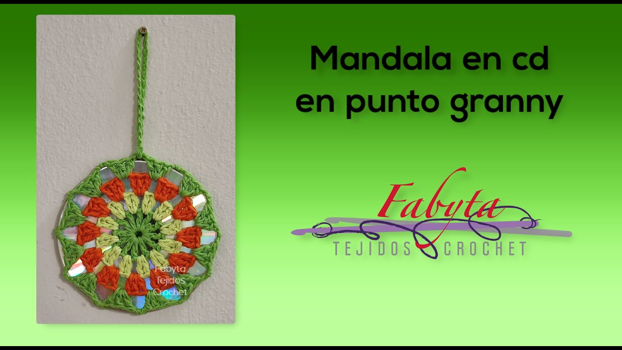 Mandala en cd en punto granny, una bella decoracion de crochet