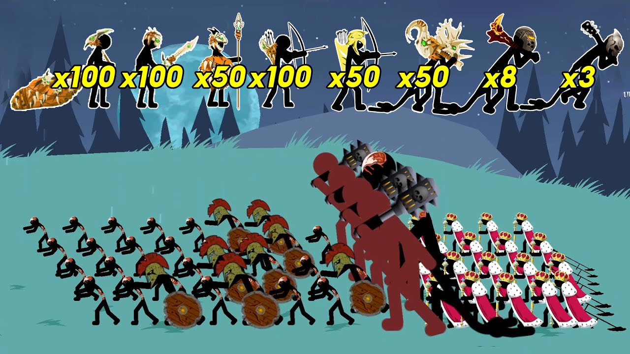 How to destroy the KING ZOMBIES army with SAVAGE skin? - Stick War Custom Battle | STICK MASTER