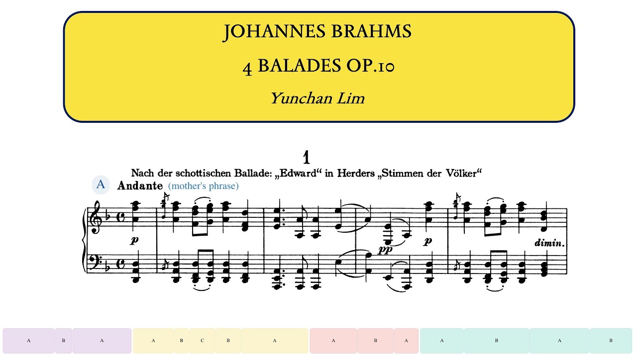Brahms, 4 Ballades, Op.10 (Yunchan Lim)