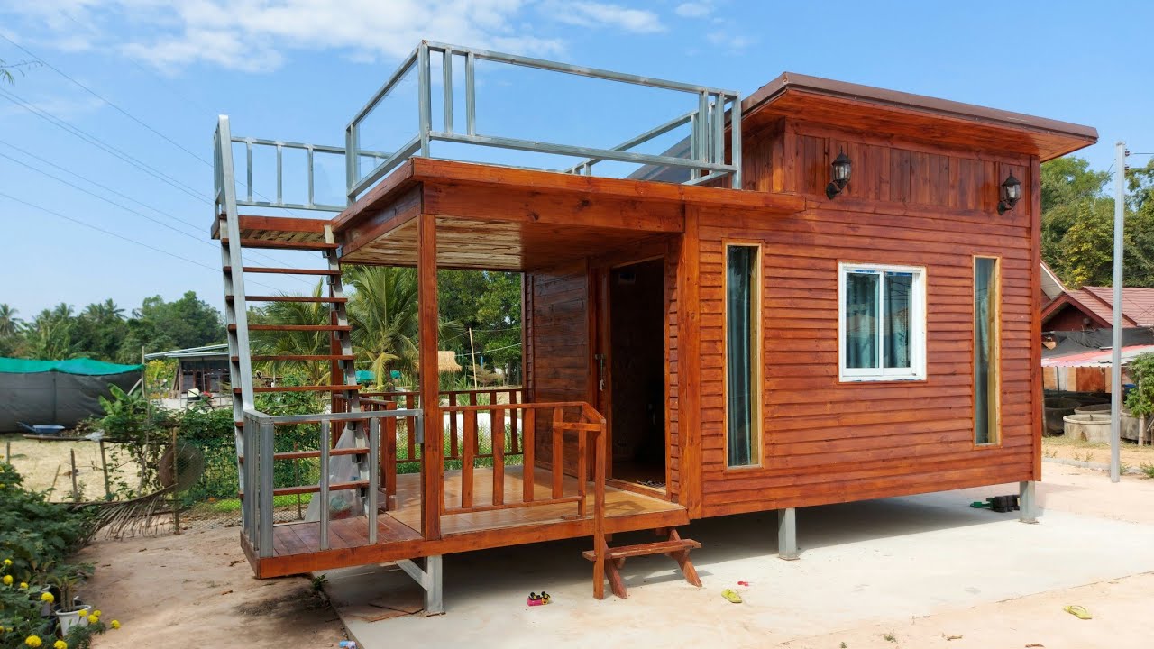 บ้านน๊อคดาวน์พร้อมดาดฟ้า!!ราคา140000บาทขนาด3×6เมตร