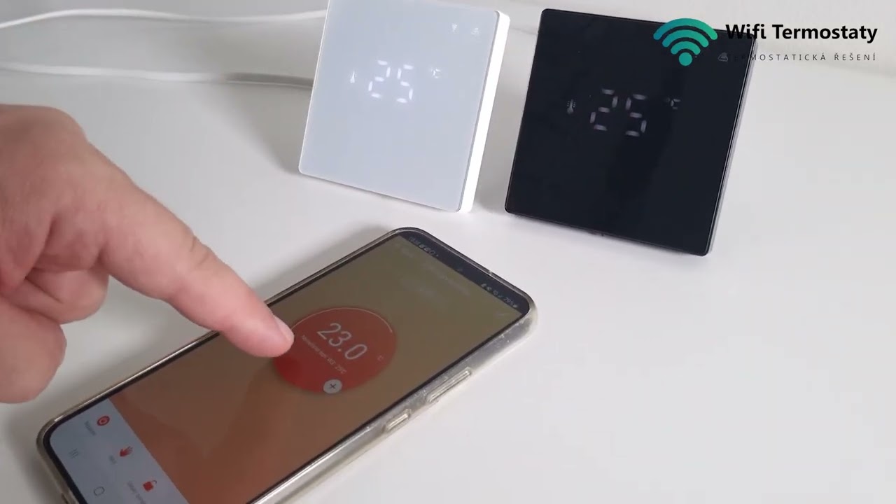 Termostat E3EG a E3EGBLACK Tuya SmartLife s měřením spotřeby a kabelovým čidlem