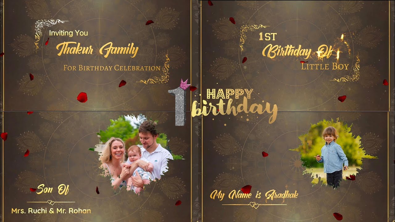 1st Birthday invitation | Baby birthday celebration Invitation video |