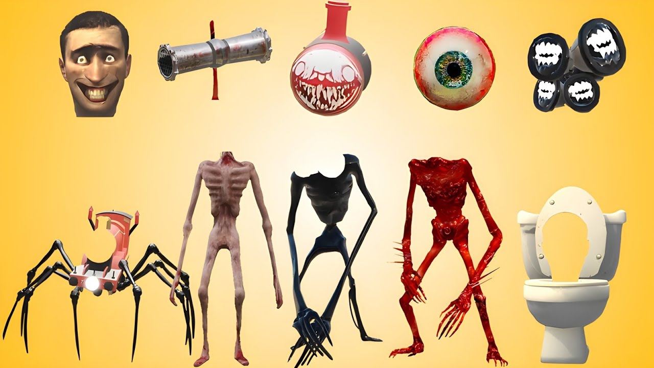 WRONG HEADS SIREN HEAD CAR, GREEN HOUSE HEAD, SCARY HOUSE, SIREN HEAD DOUBLE, SIREN HEAD THUNDERBOLT