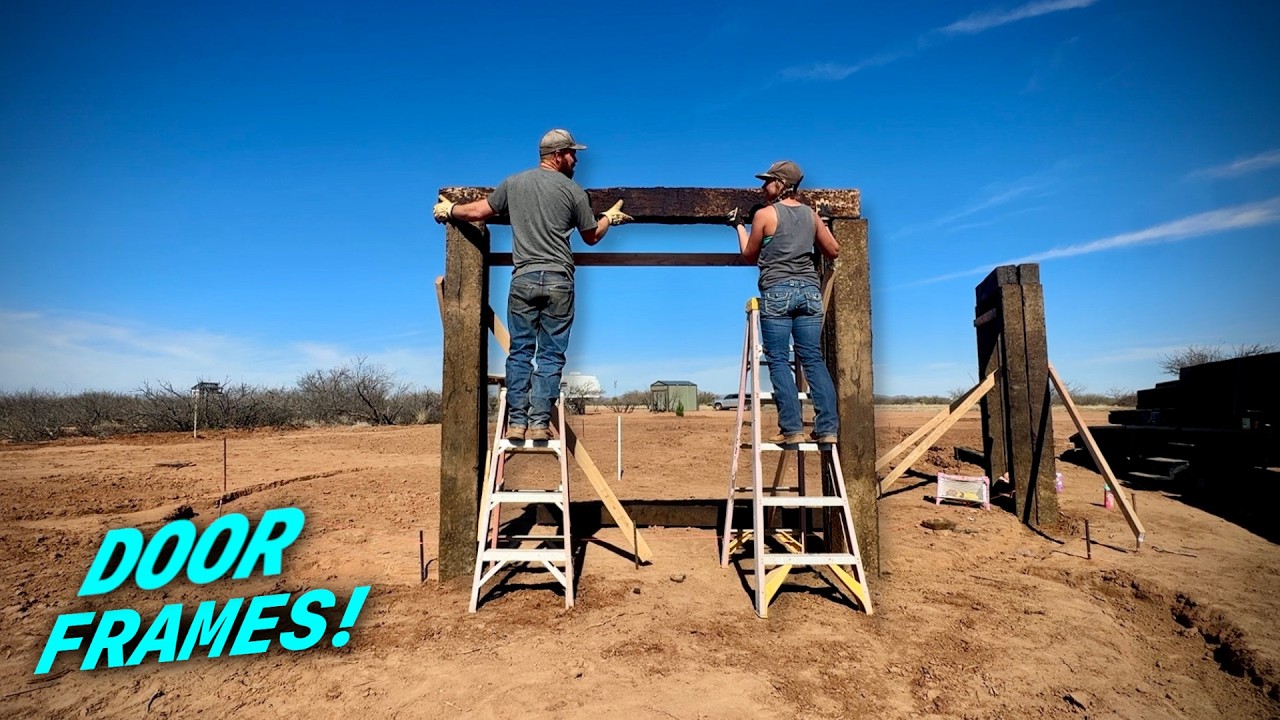 Rugged Railroad Tie Door Frames! | Building Our OffGrid Paradise Ep41