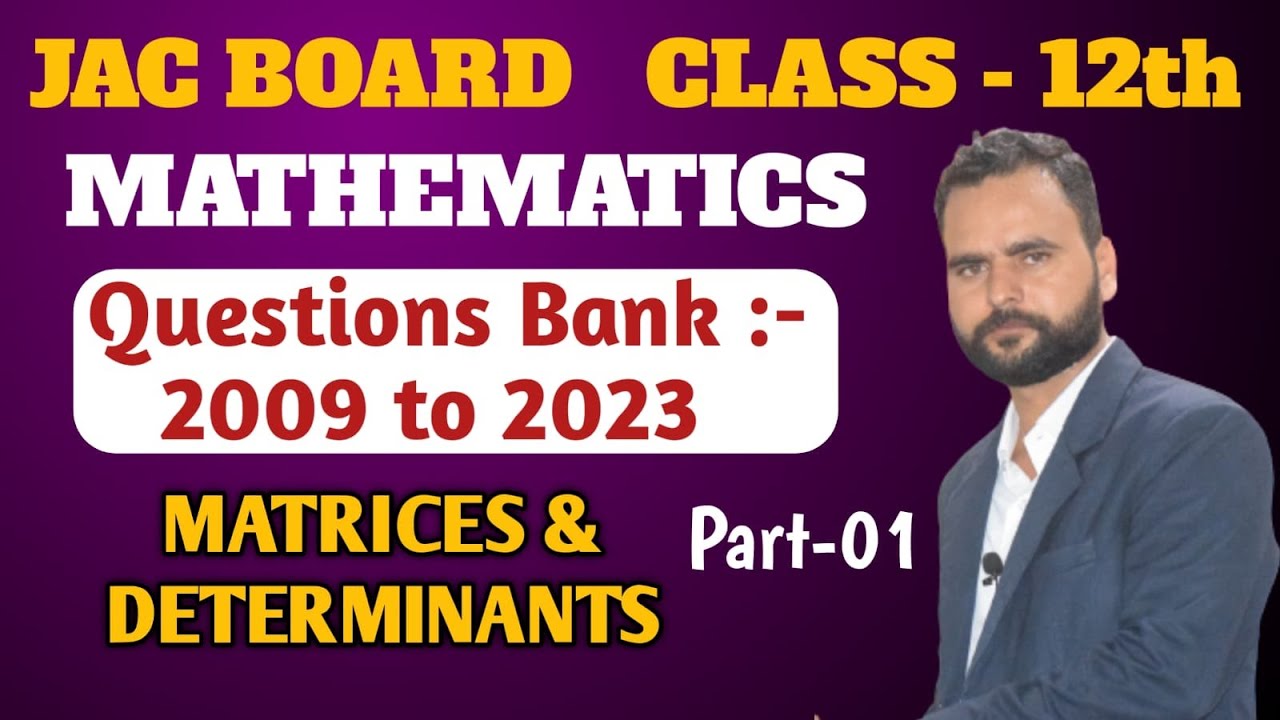Jac Board class 12 maths questions bank solutions | Maths question bank | By Satendra Sir