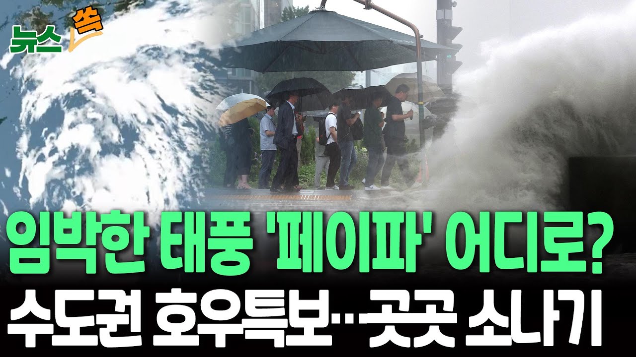 [뉴스쏙] 발생 임박한 태풍 '페이파' 북상 중&hellip;어느 쪽으로 향할까 | 오늘 수도권 호우특보&hellip;곳곳 강한 비&middot;소나기 주의 / 연합뉴스TV(YonhapnewsTV)