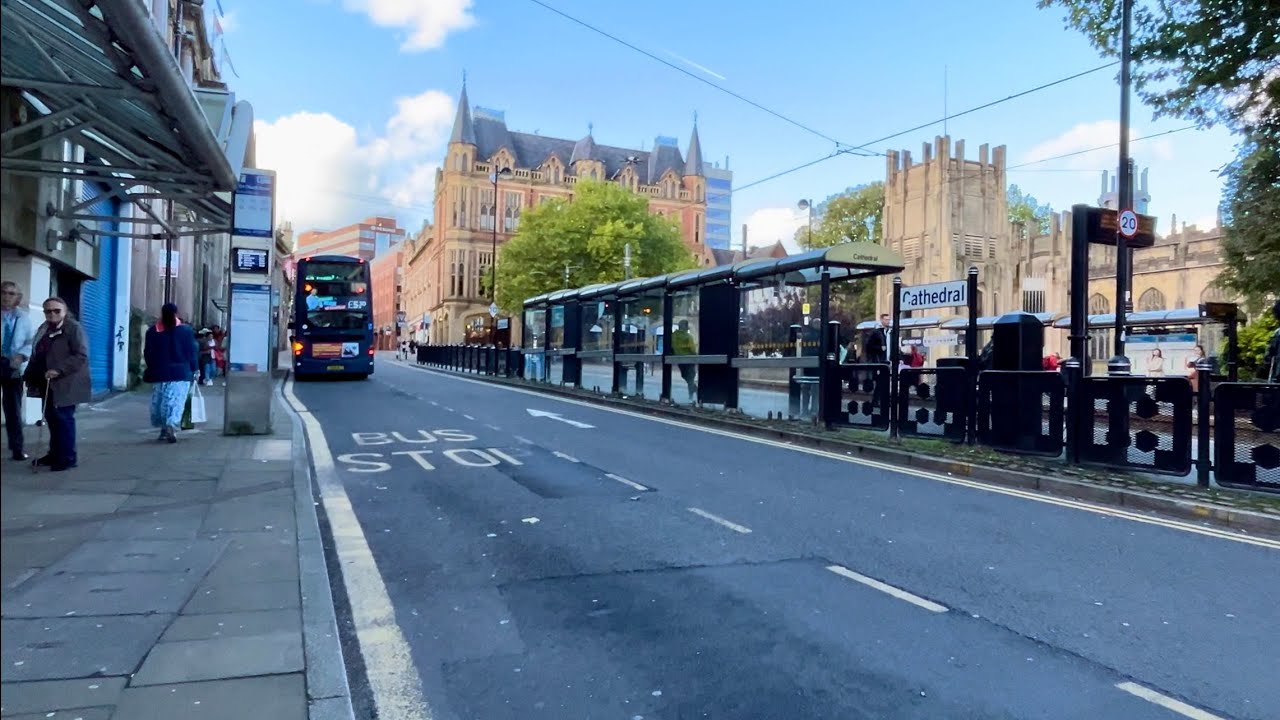 4K VIDEO 60FPS - Sheffield City Centre - Sheffield, UK