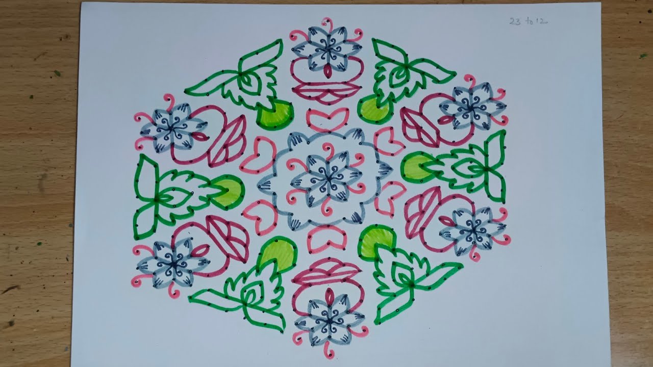 23 chukkala muggulu.. simple rangoli..big kolam..