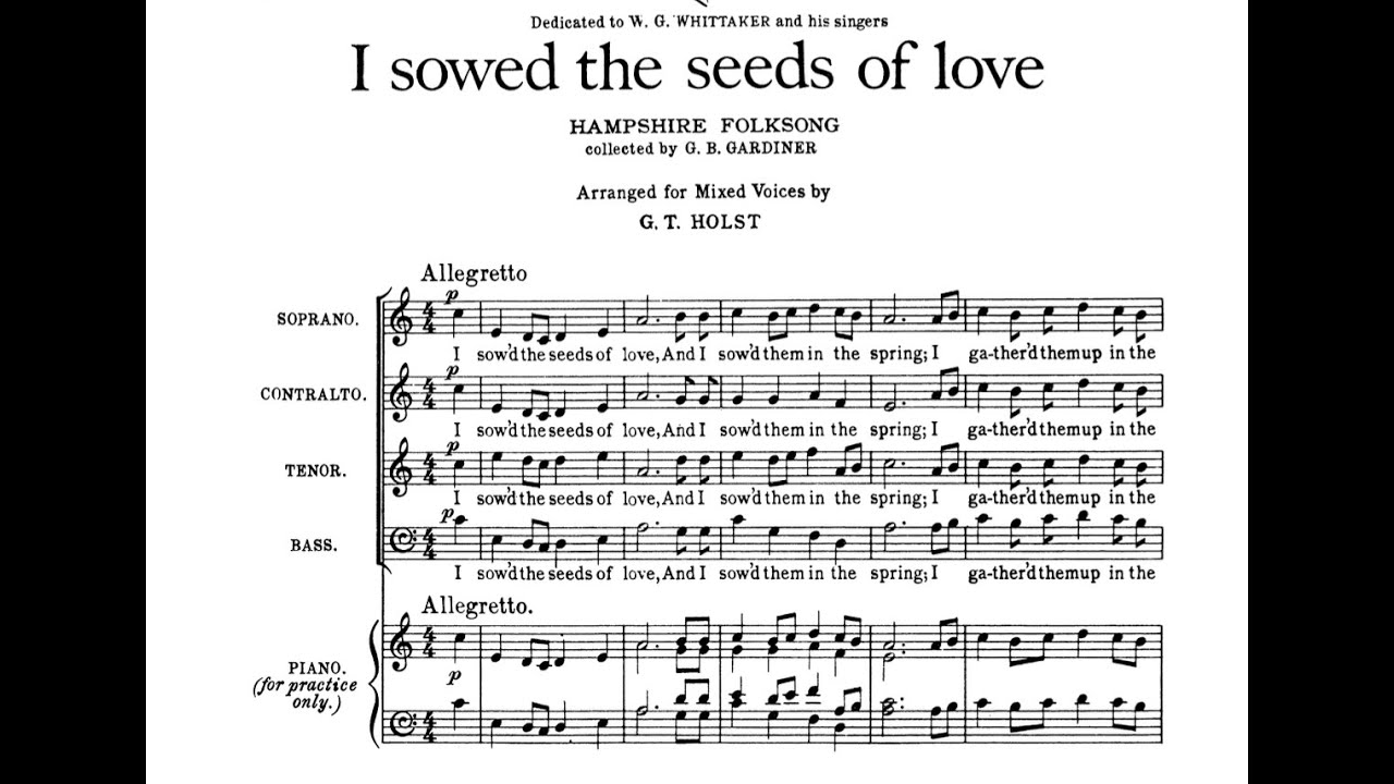 G. Holst - Six Choral Folksongs, Op. 36 [SCORE VIDEO]