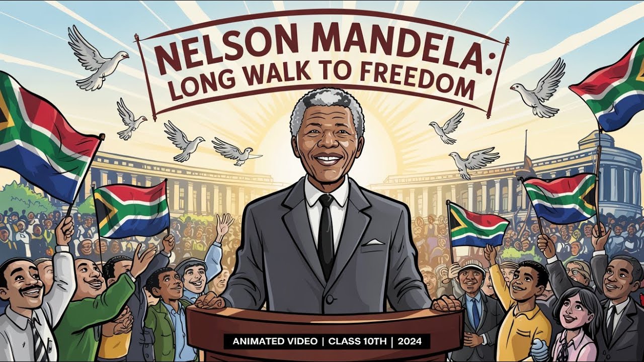 Nelson Mandela A Long Walk To Freedom Class 10 | Full (हिन्दी में) Explained | Animated