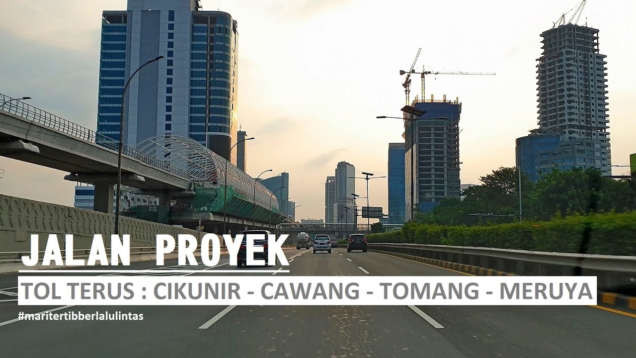 [4K] Evening Drive from Tol JORR -  Tol Jakarta Cikampek - Tol Cawang Grogol - Tol Jakarta Tangerang