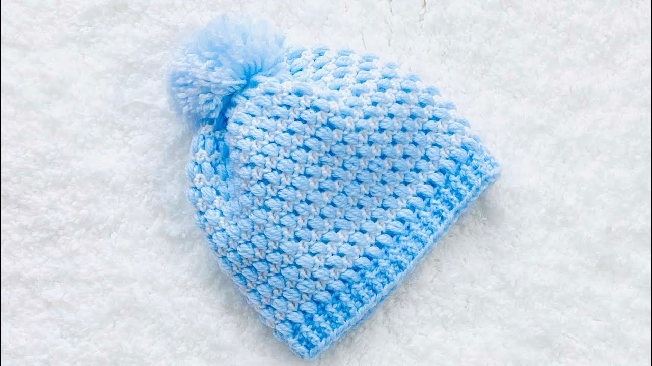 Детская шапочка крючком, связанная узором «боб» от Crochet for Baby #147