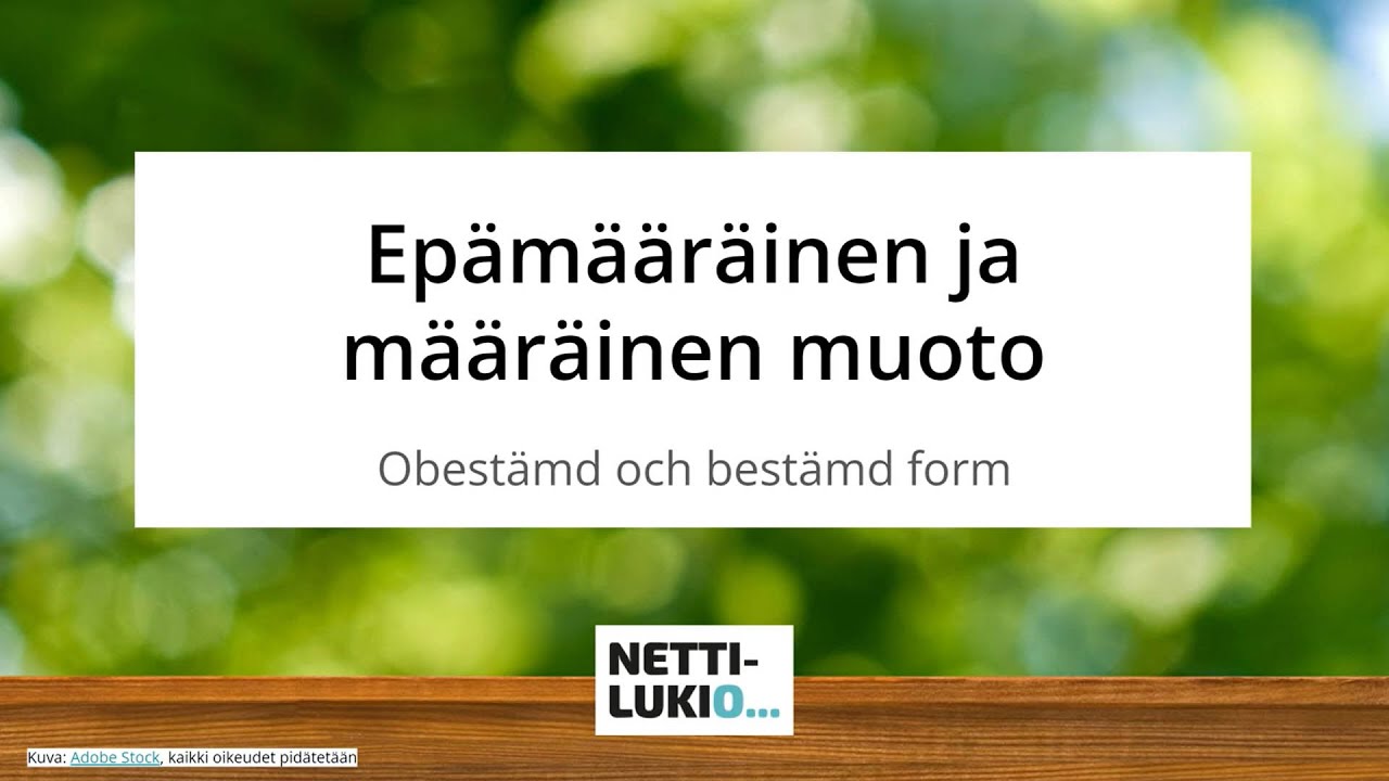 Ruotsi: Substantiivit (lukio)