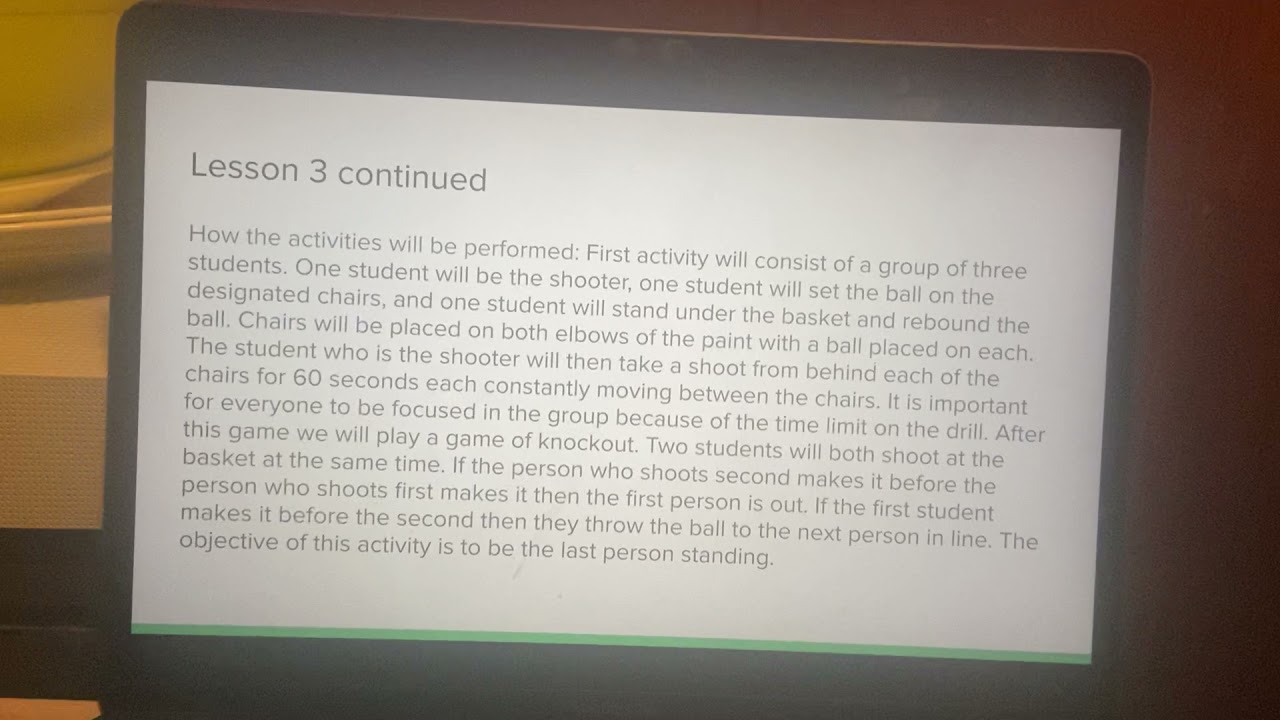 PET 349 lesson plans 1-5 presentations