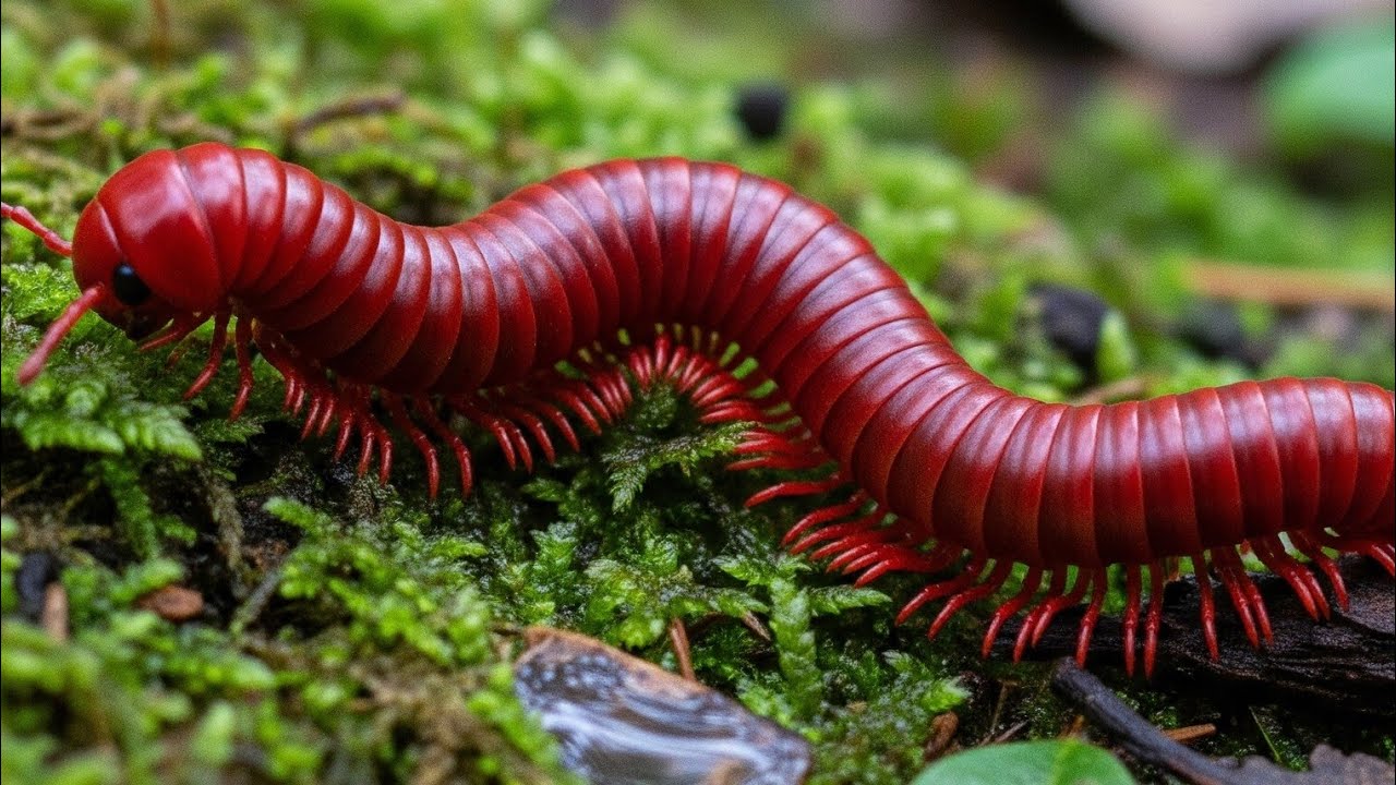 ‎​Giant Millipede's Slow Motion Walk 🐌 | Nature's Mini Tank Crossing Rocks & Dirt