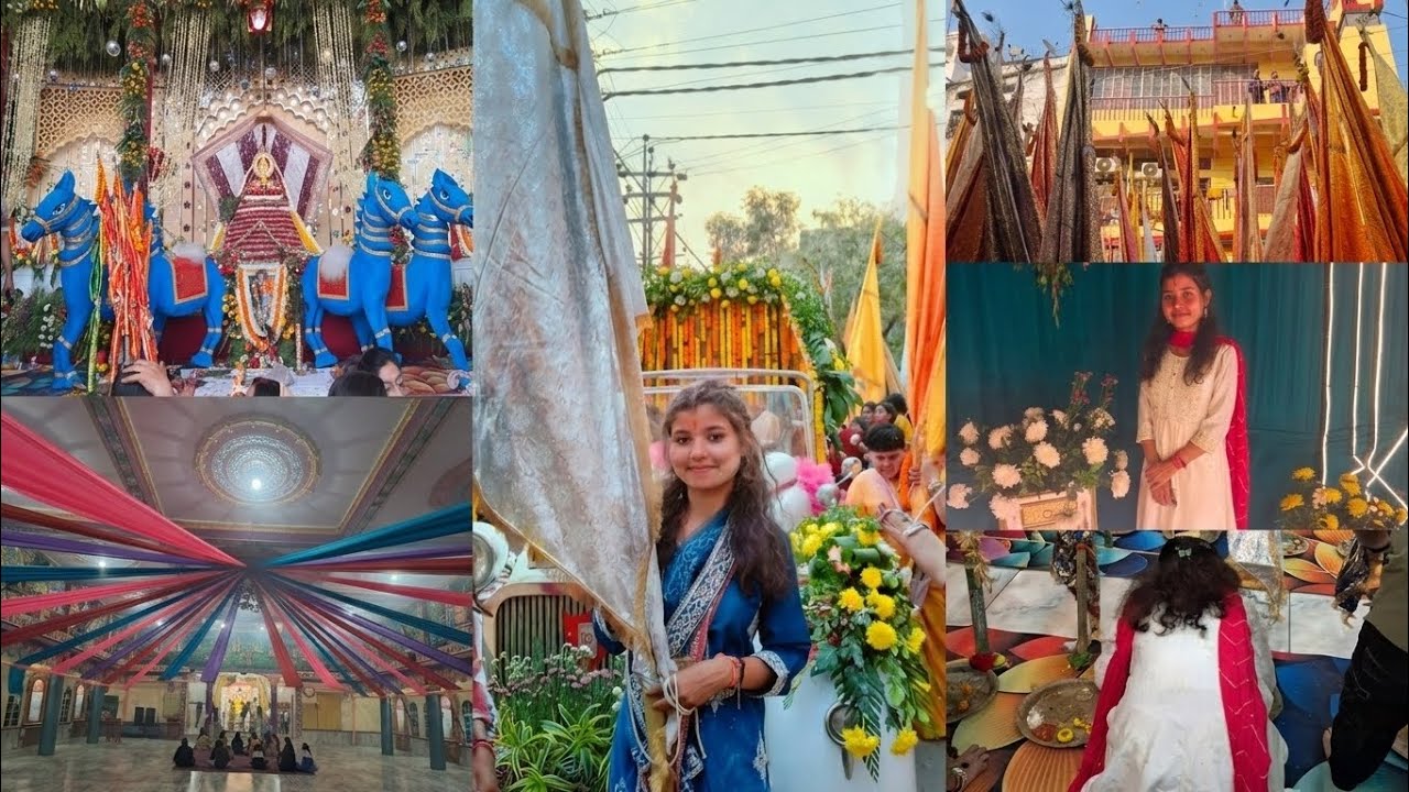 College se ghar, phir Shyam Mandir Nishan Puja 🙏Full devotional vibes ❤️Jai Shree Shyam