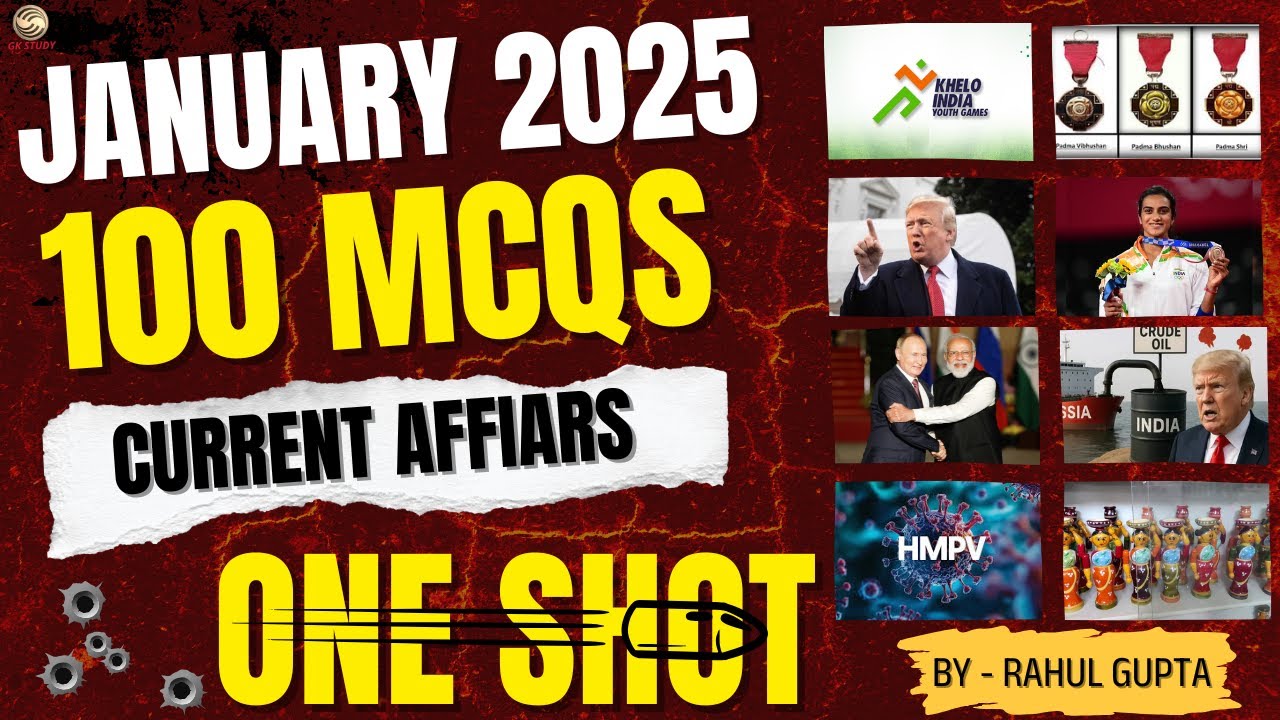 HPRCA TGT Exam 2025 !! Top - 100 Current Affairs of January 2025 !! GKSTUDY !!