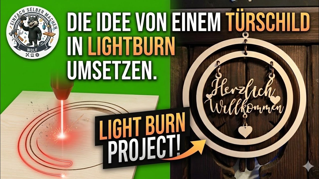 Ein Willkommens Türschild für den Laser in Lightburn erstellen.