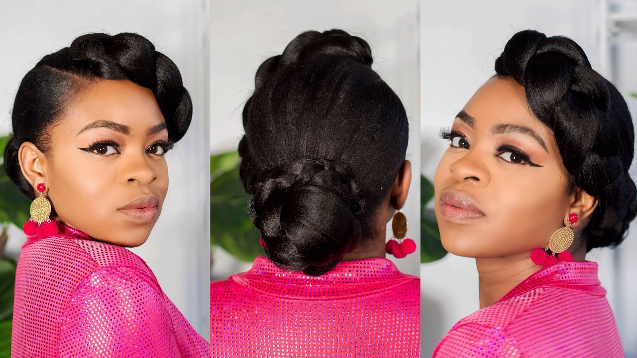 Ladies would you rock this hairstyle? Easy elegant updo on natural hair #shorts #naturalhair #updos