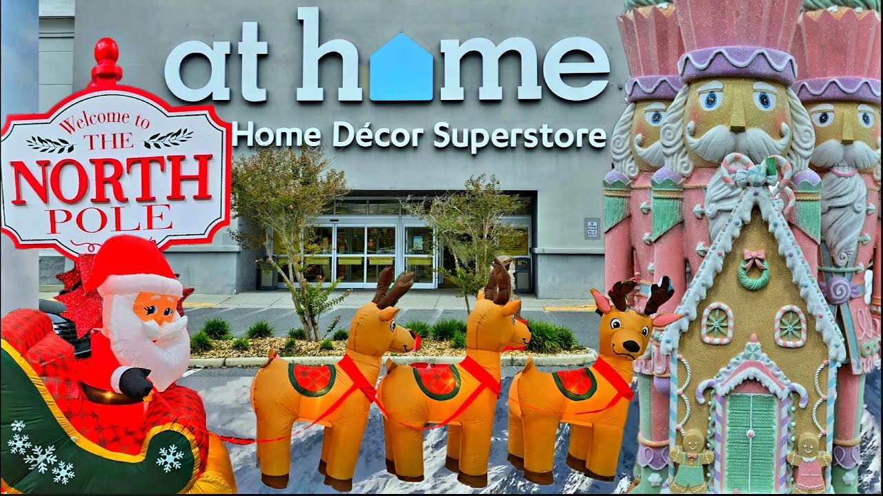 AT HOME 2025 CHRISTMAS DECOR SELECTION KISSIMMEE, FLORIDA / SANTA / REINDEER / GINGERBREAD MAN 