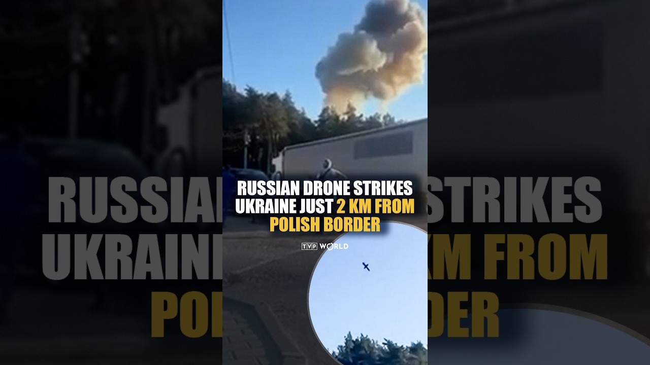 Russian #drone strikes #Ukraine just 2km from Polish border