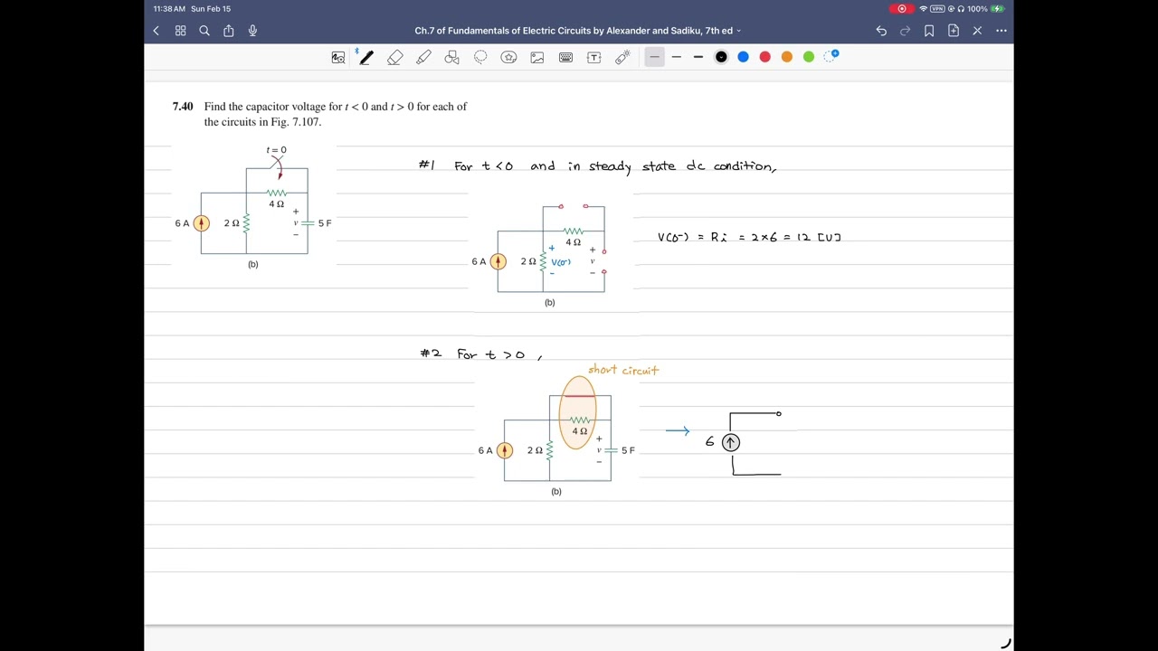 Problem 7.40(b), Fundamentals of Electric Circuits, 7th ed, by Charles Alexander, Matthew Sadiku