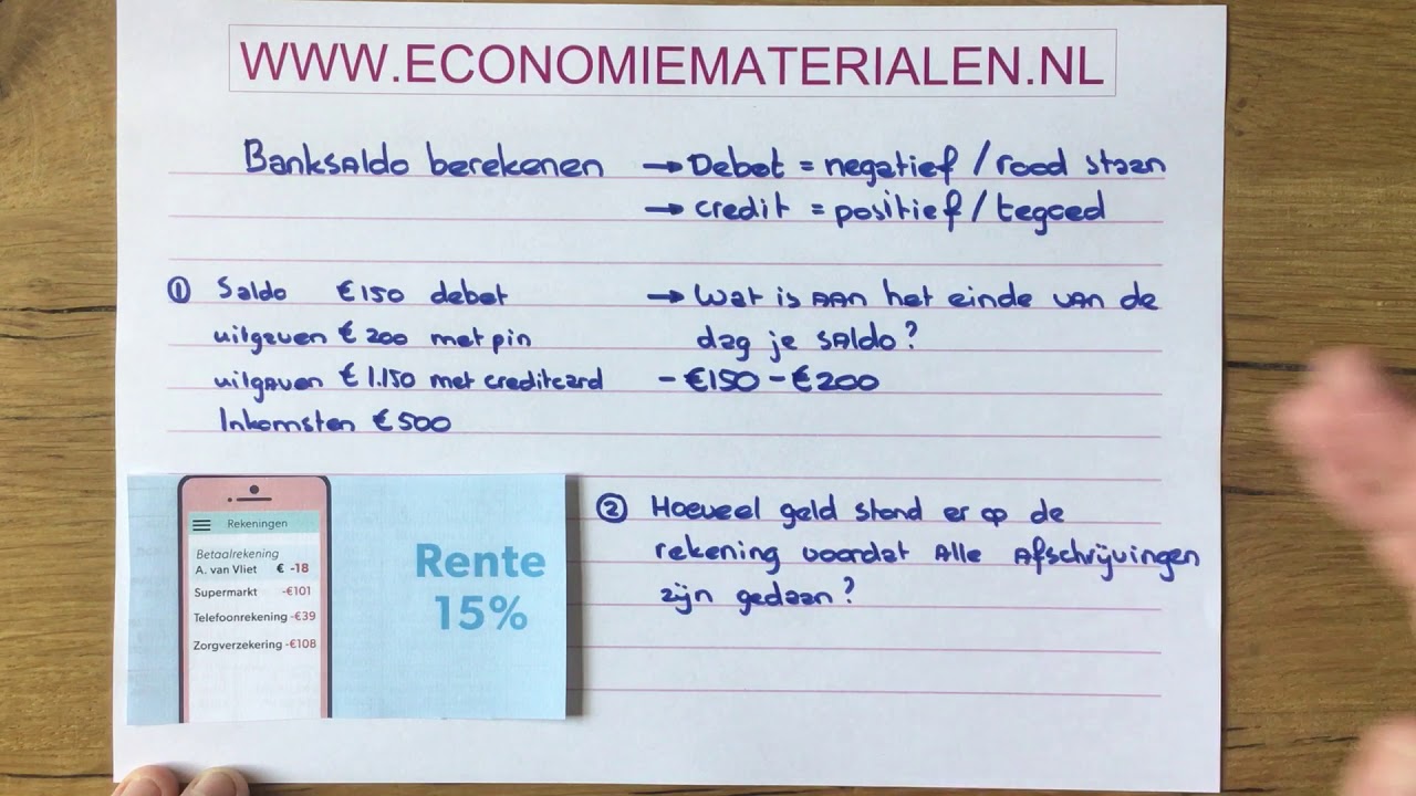 Banksaldo berekenen (economiematerialen)