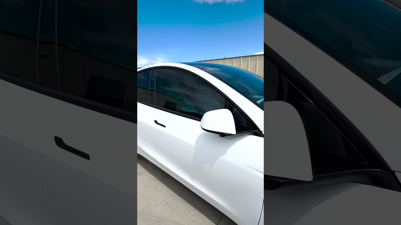 Matte White Tesla - Vinyl Car Wrap Austin Texas