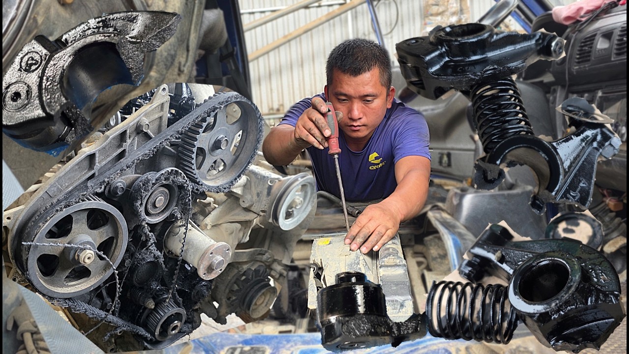 Catastrophic Engine Hyundai Poter Failure! - Broken Timing Belt Destroyed Everything Inside