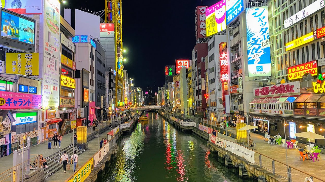 Osaka Night Walk - Dotonbori & Ebisubashi | Japan Walking Tour 4K #ASMR
