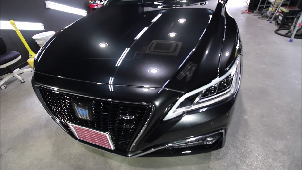 ハイモースコート大阪 スピード関西 トヨタクラウンRSプレシャスブラックパール施工