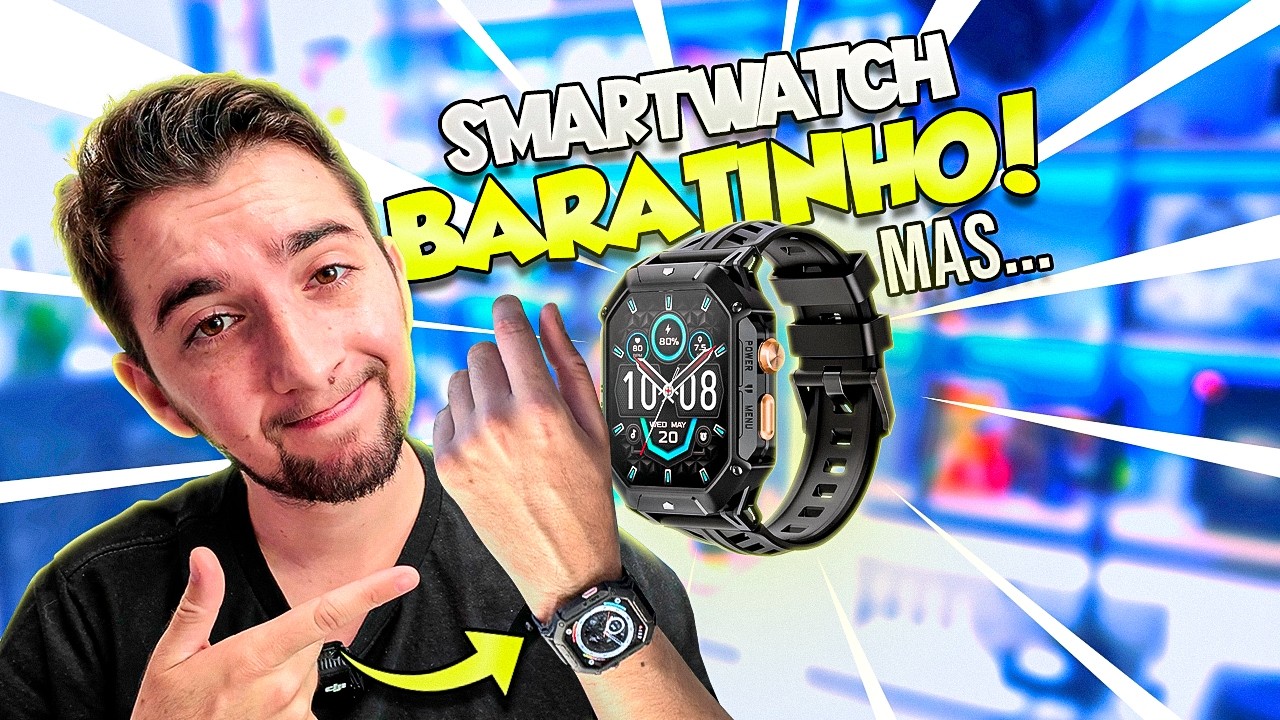 BATERIA de 100 DIAS e RESIST&Ecirc;NCIA MILITAR! Smartwatch BARATO por&eacute;m... | Iron N1