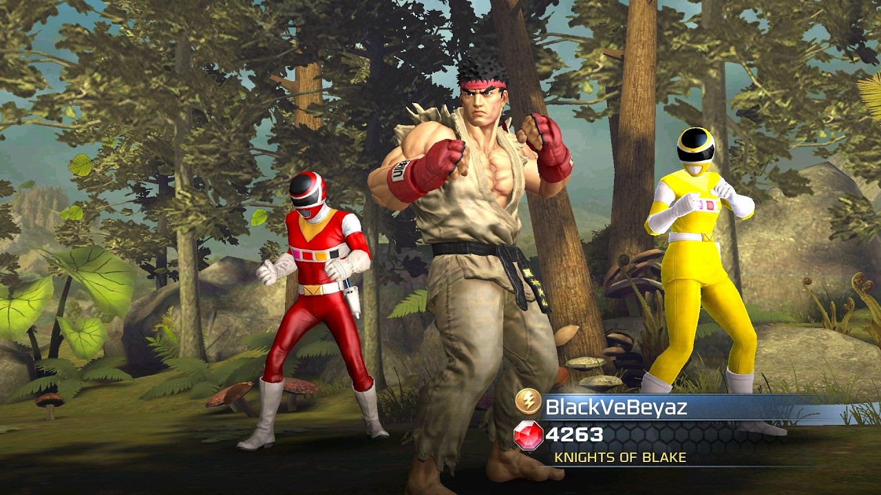 Космические рейнджеры пришли на помощь Рю. Игровой процесс Power Rangers Legacy Wars.