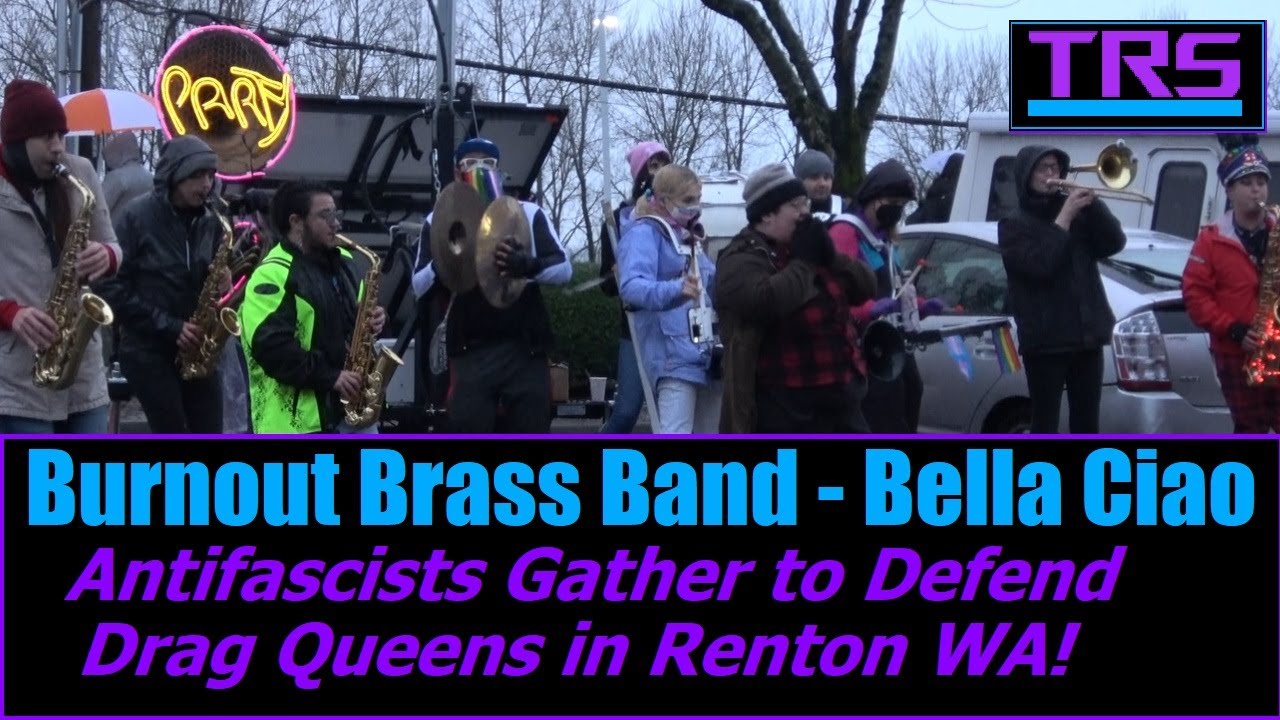 Burnout Brass Band - Bella Ciao - Footage from Drag Queen Story Time Counterprotest. Dec 10, 2022