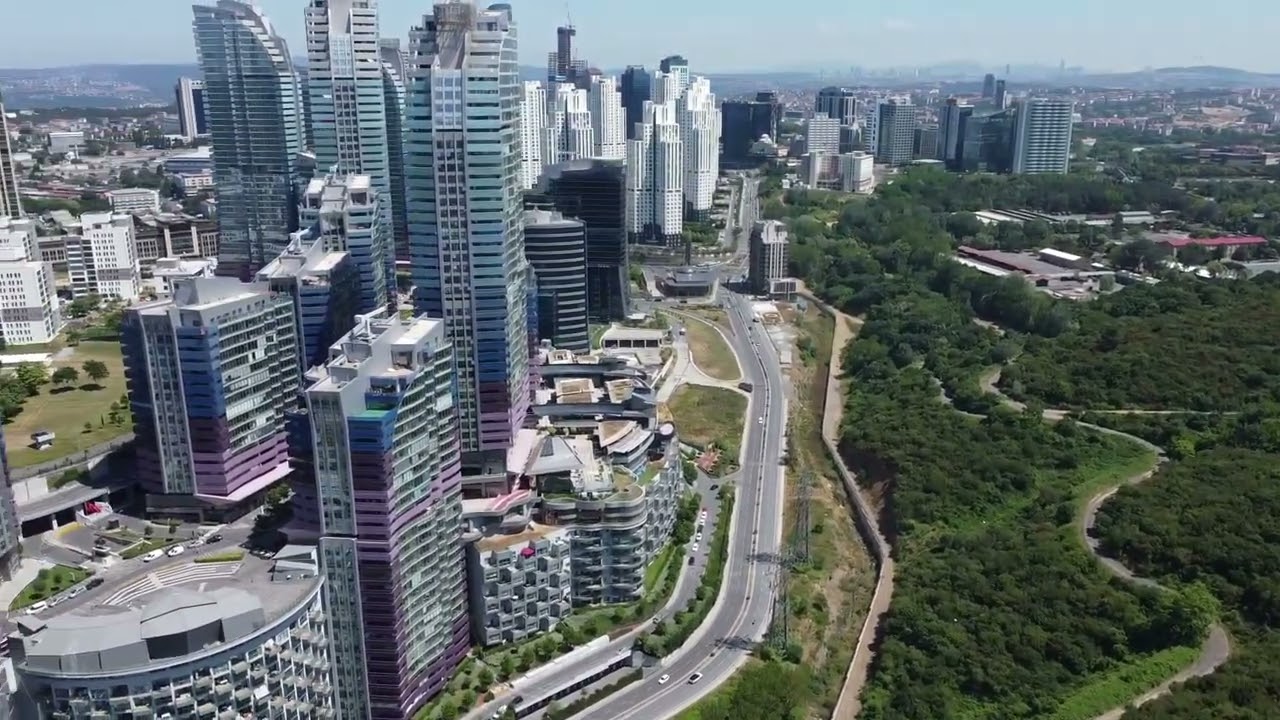 Maslak (Nisantasi Universitesi area) from Drone (4k). Istanbul. Turkey