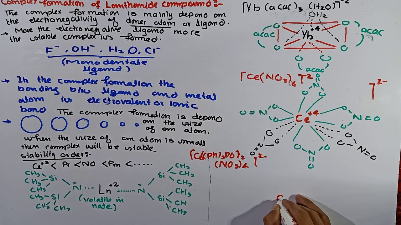 complexion of Lanthanides || complex formation of lanthanides || lanthanides || f-block elements