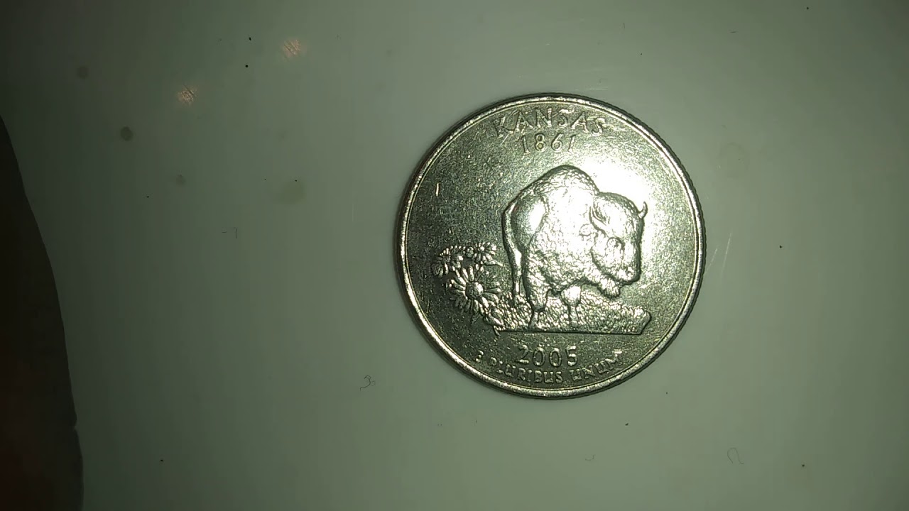 Error state quarter 2005P mint mark Kansas in god we rust