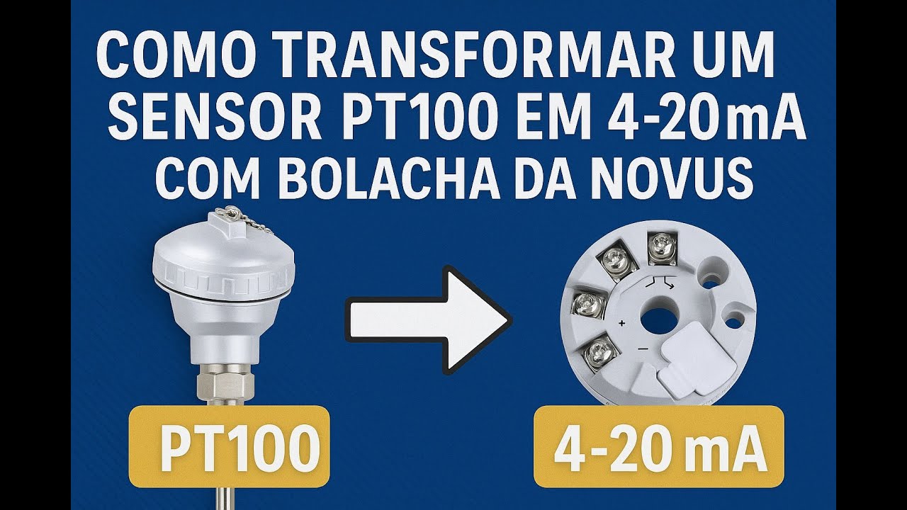Como Transformar Sensor PT100 em 4-20 mA com Bolacha da Novus | Passo a Passo Rápido e Fácil
