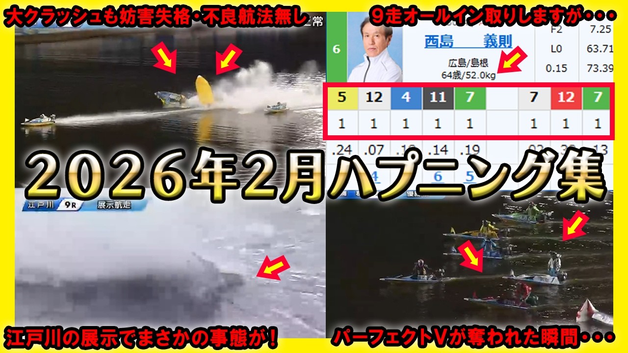 【大波乱】2026年2月ハプニングレース集【競艇・ボートレース】