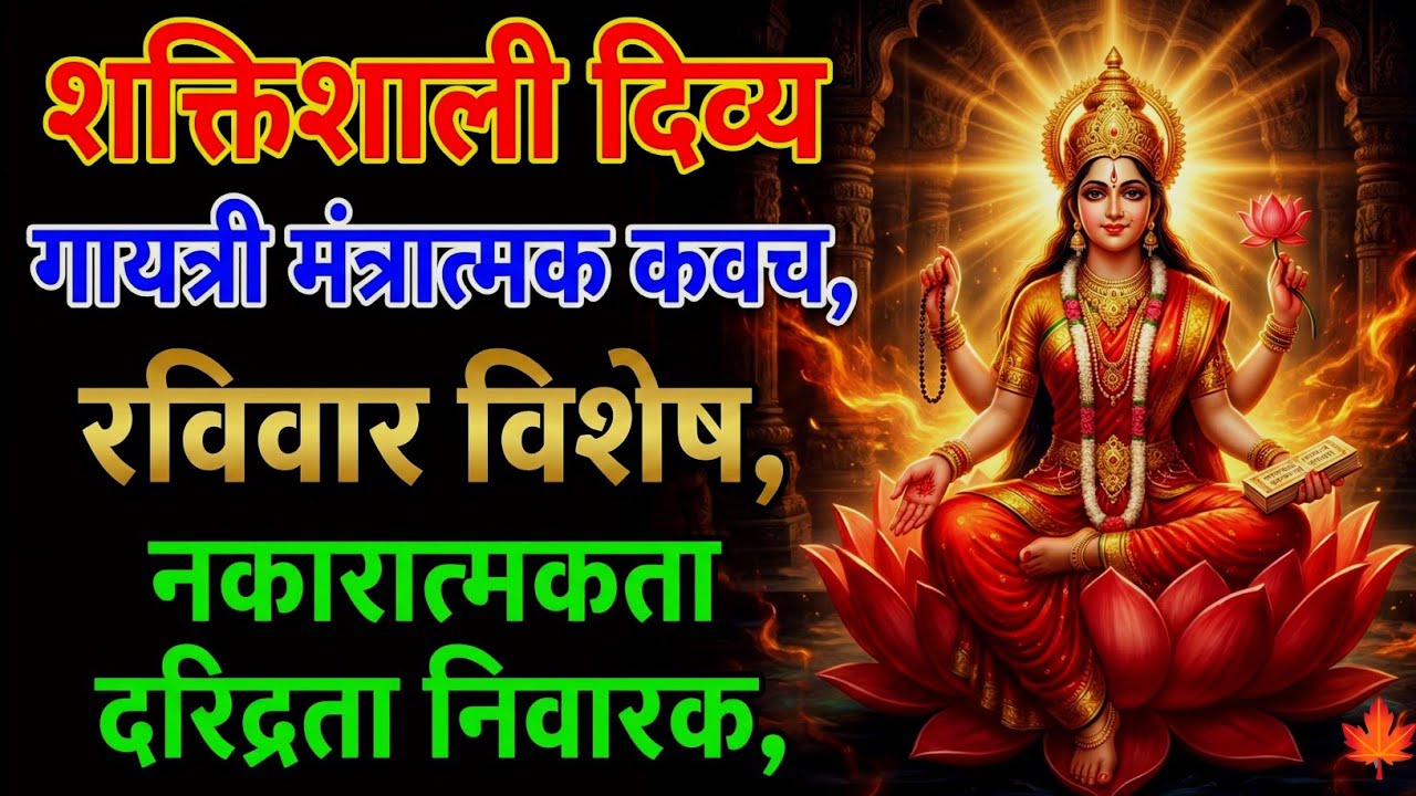 शक्तिशाली गायत्री मंत्रात्मक कवच | गायत्री कवच रविवार को जरूर सुने | नकारात्मकता दरिद्रता निवारक 