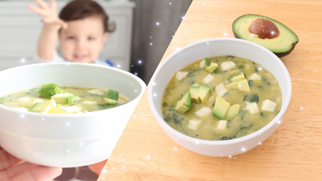 Deliciosa Sopa de Papas con Espinaca para niños de 12 meses en adelante