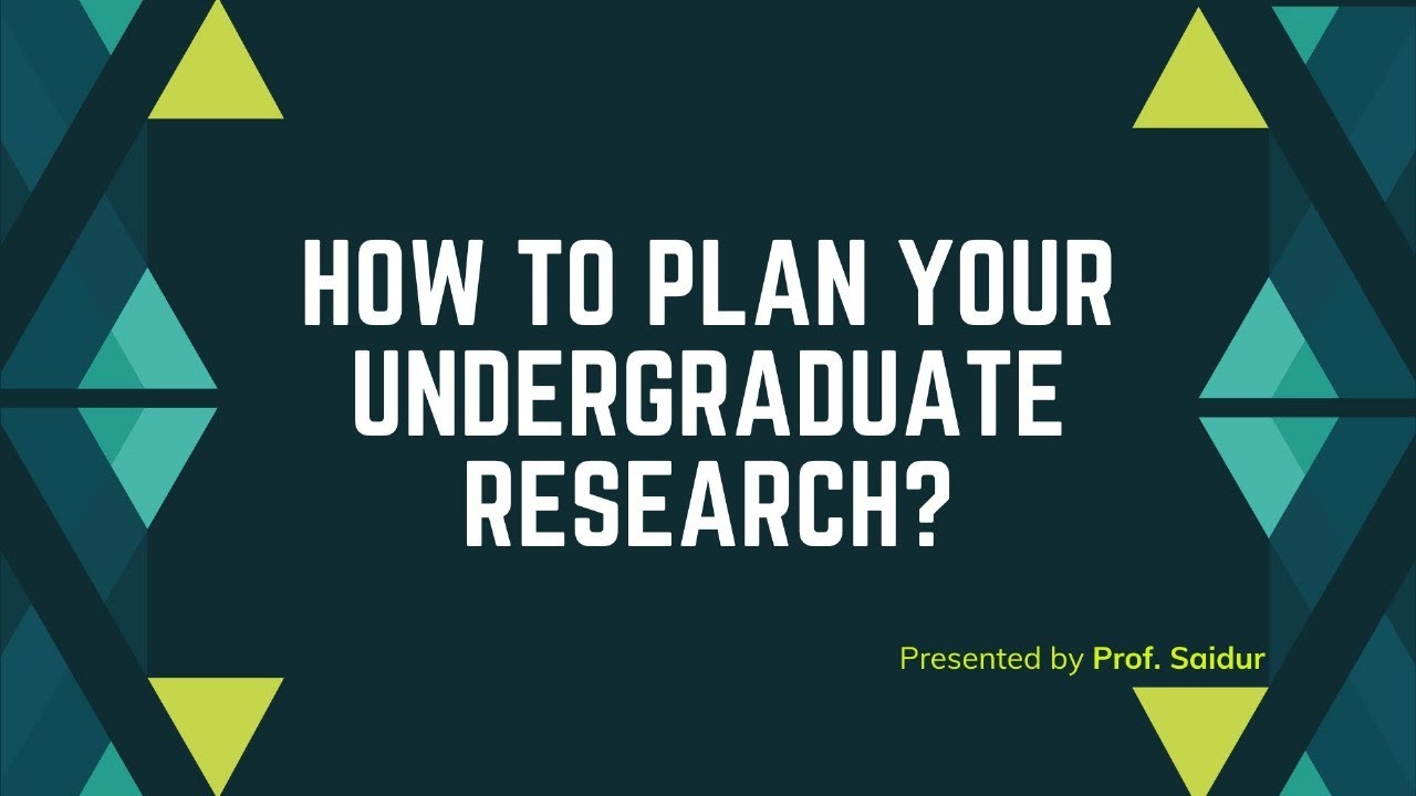 Preparation/planning/start for research at undergraduate level