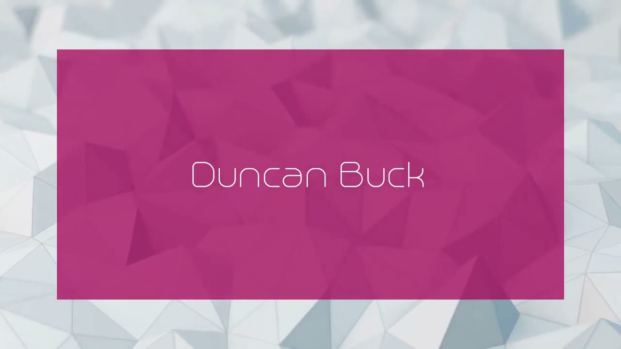 Duncan Buck - appearance