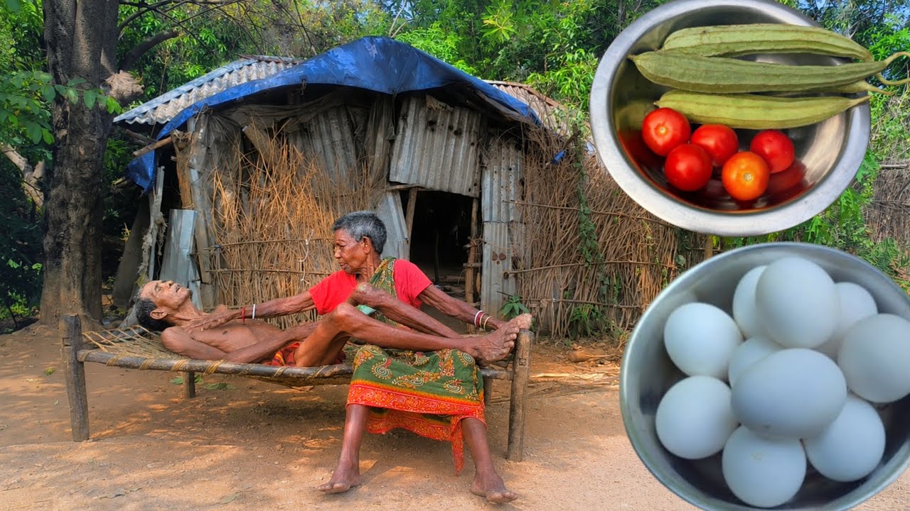 100Years Old Grandma & Grandpa Lifestyle | Cooking EGG curry and eating together | hard village life