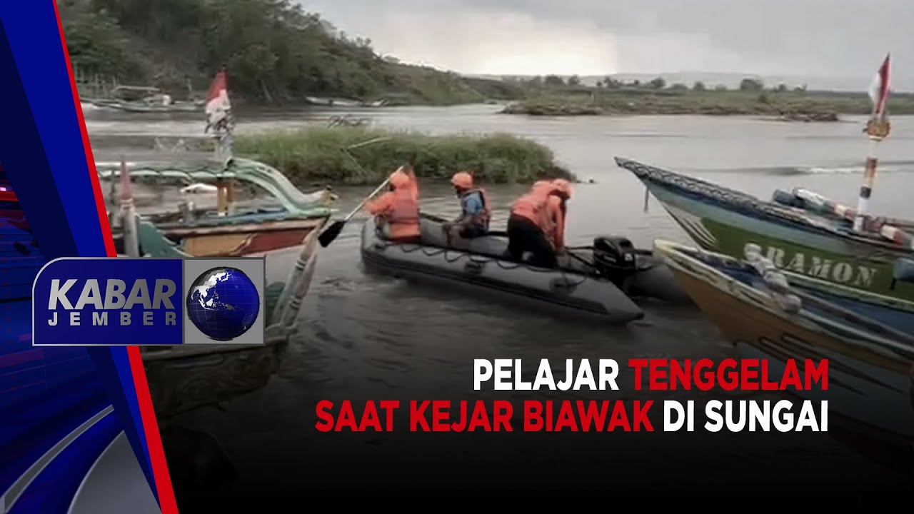 Pelajar Tenggelam Saat Kejar Biawak di Sungai | KABAR JEMBER