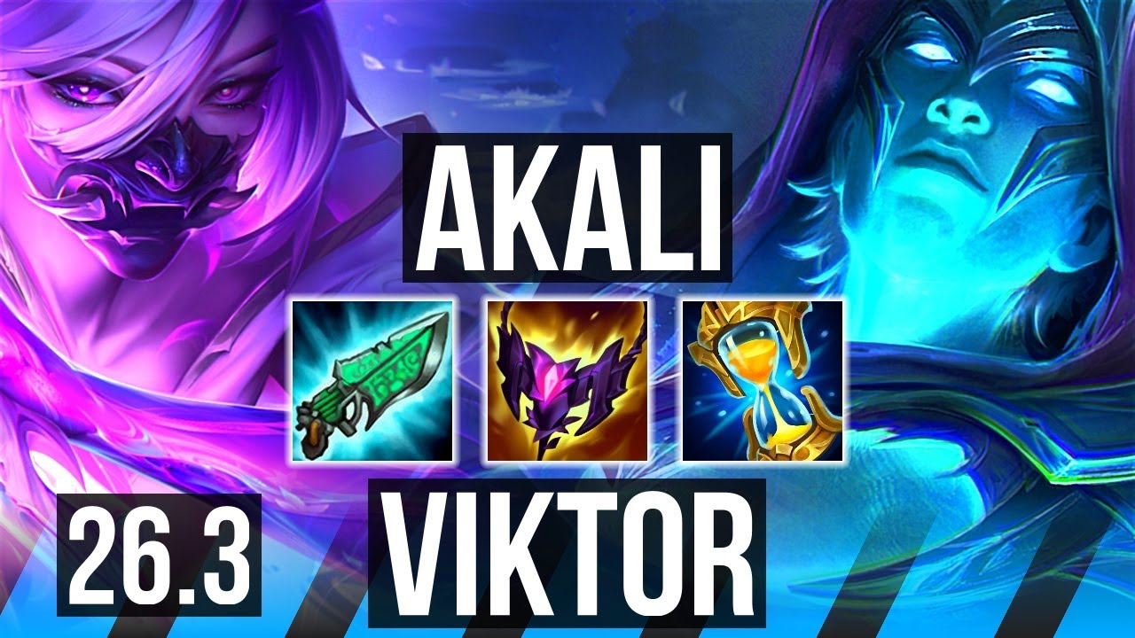 AKALI vs VIKTOR (MID) | 60K damage, Good KDA: 27/3/5 | KR Diamond | 26.3