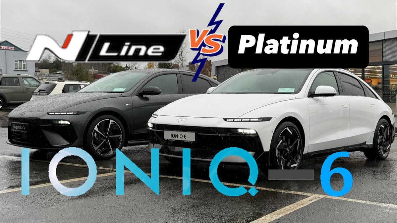 Подробное сравнение Ioniq6 PLATINUM 84 кВт·ч 2026 года и NLINE 84 кВт·ч, демонстрирующее различия