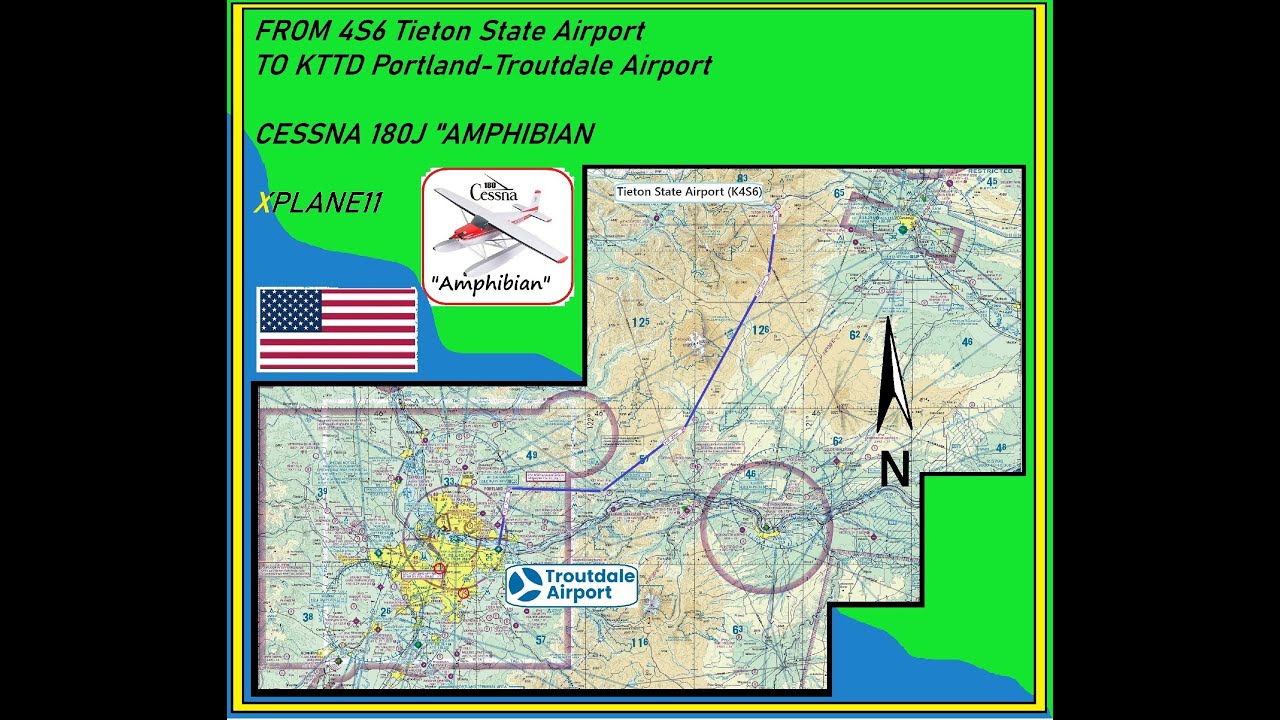 FROM TIETON STATE TO PORTLAND TROUTDALE AIRPORT CESSNA 180 J  "AMPHIBIAN"