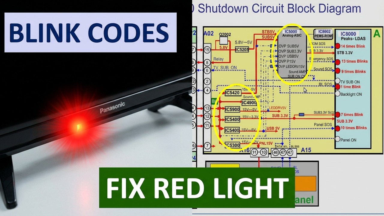 Panasonic LED TV Blinking Codes Guide: Fix Red Light Errors (All Models) | Vinod Kenny